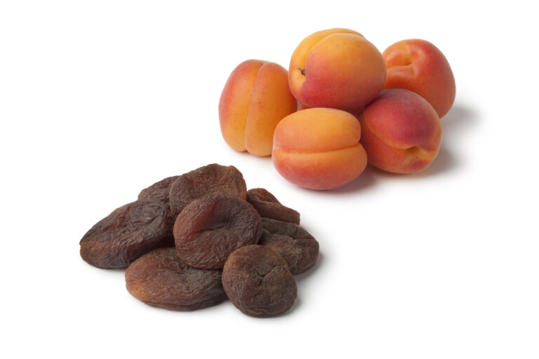 Healthy fresh and sun dried apricot fruit