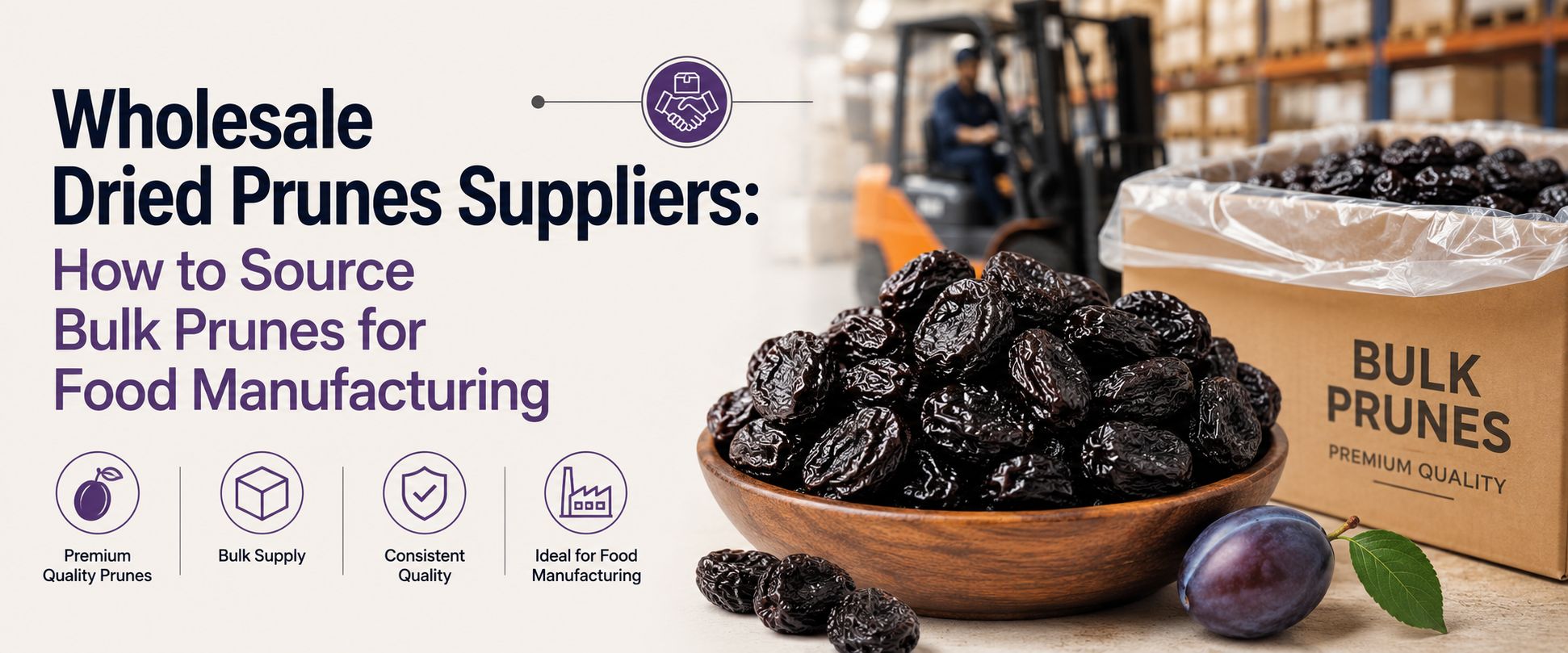 Wholesale Dried Prunes Suppliers: How to Source Bulk Prunes for Food Manufacturing
