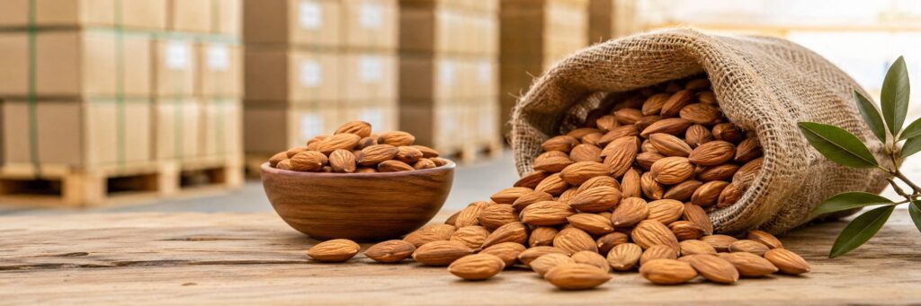 Wholesale almonds for export, retail, and food manufacturing